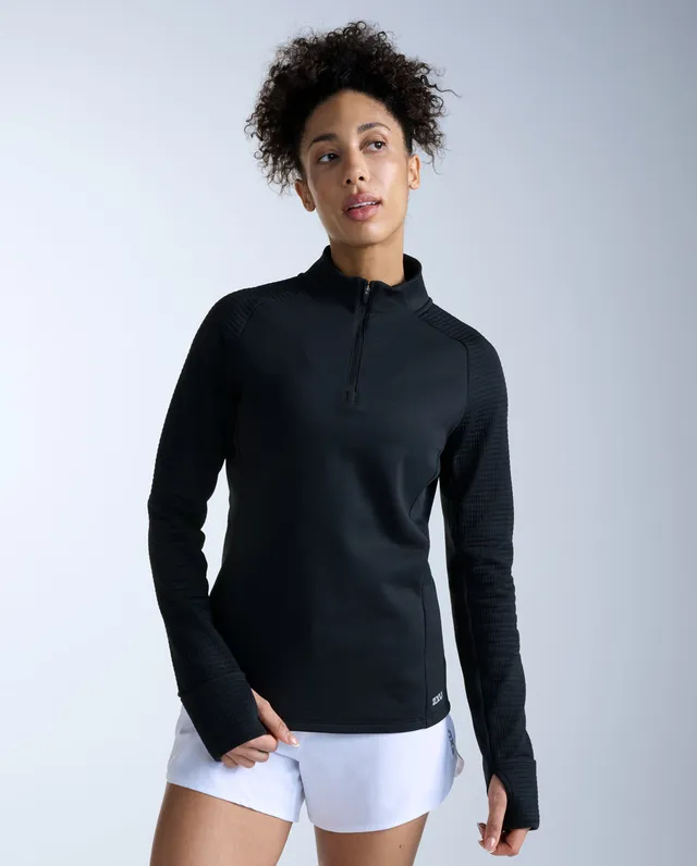 2xu-ignition-haptic-1-4-zip-black-silver-laufshirt image 1
