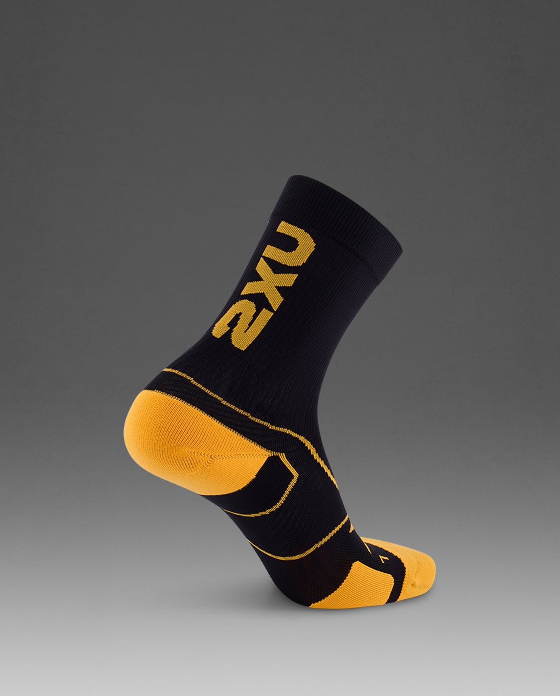 2xu-vectr-cushion-crew-laufsocken-schwarz-solar-orange image 3
