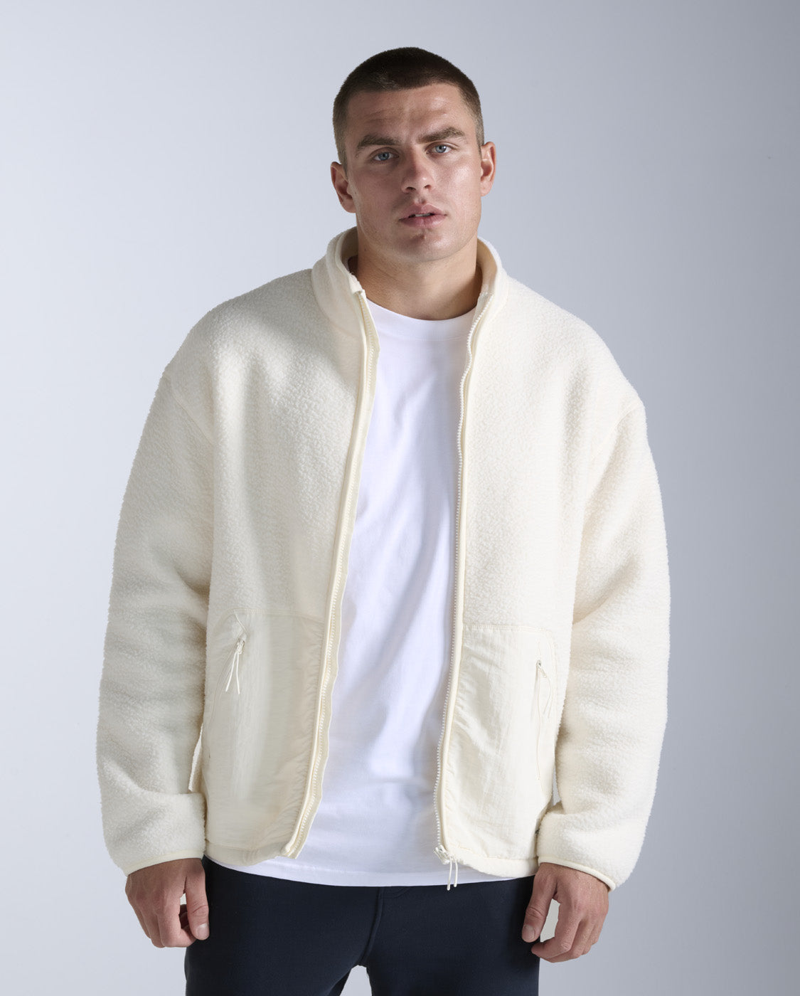 2xu-ignition-sherpa-zip-fleecejacke-chalk-herren-oversized image 1
