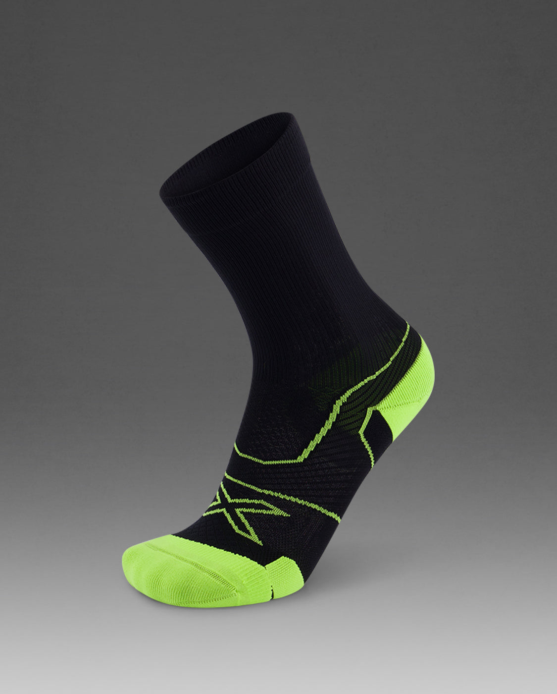 2xu-vectr-cushion-crew-socken-black-volt-kompression image 1