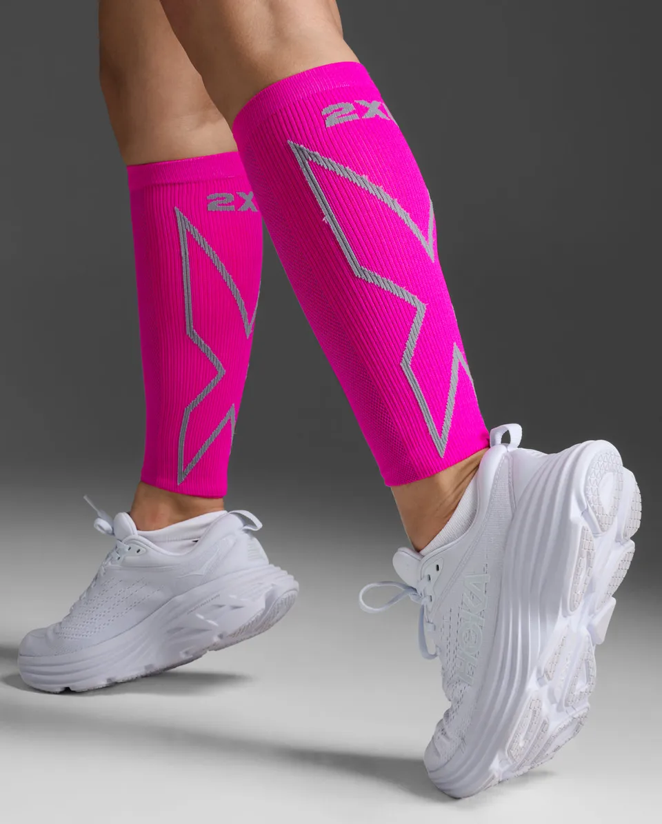 2xu-core-x-compression-waden-sleeves-magenta-light-grey image 1