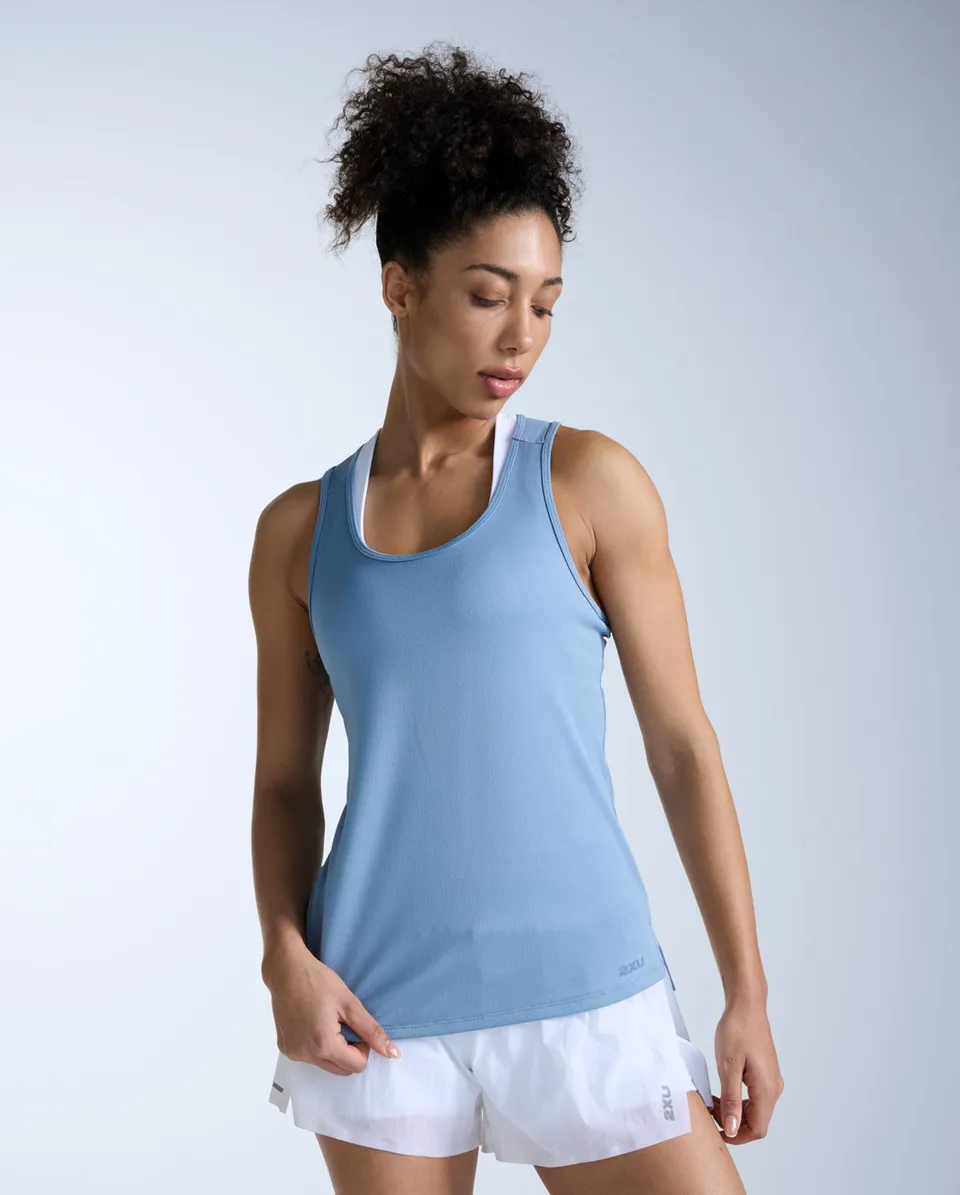 2xu-aero-singlet-damen-blue-shade-lauftop-mesh-rmellos image 1