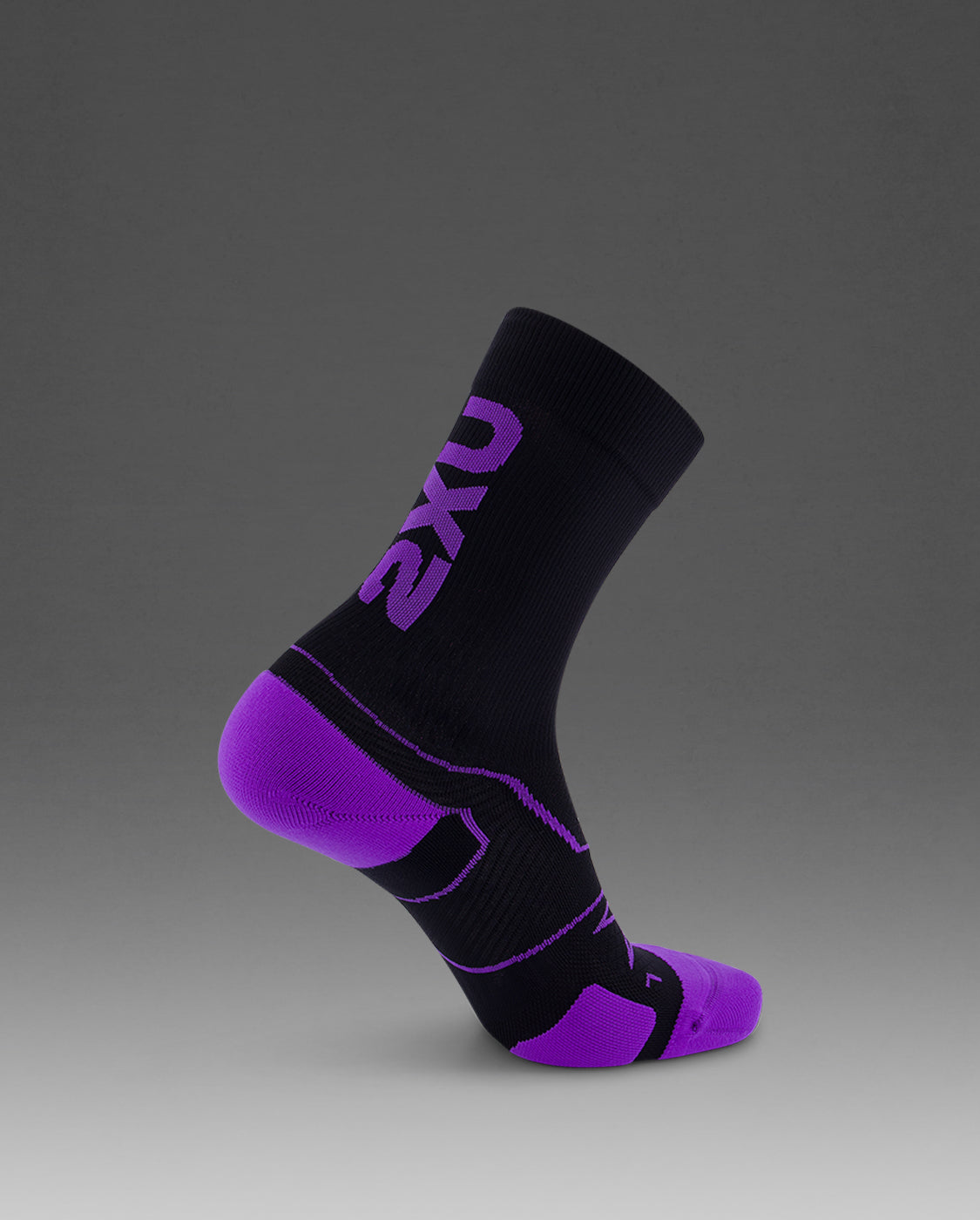 2xu-vectr-cushion-crew-kompressionssocken-schwarz-violett image 3