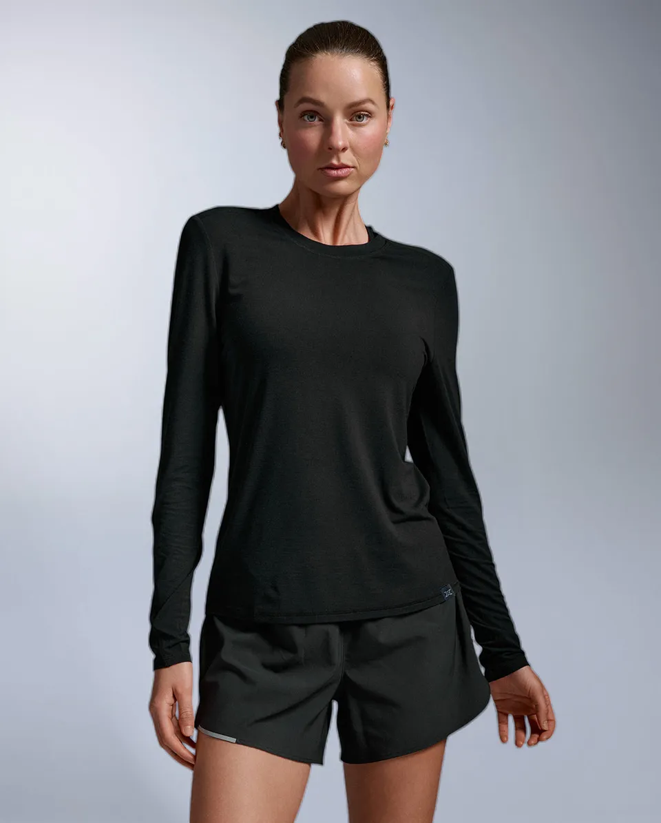 2xu-ignition-woll-longsleeve-damen-laufshirt-schwarz-warm image 1