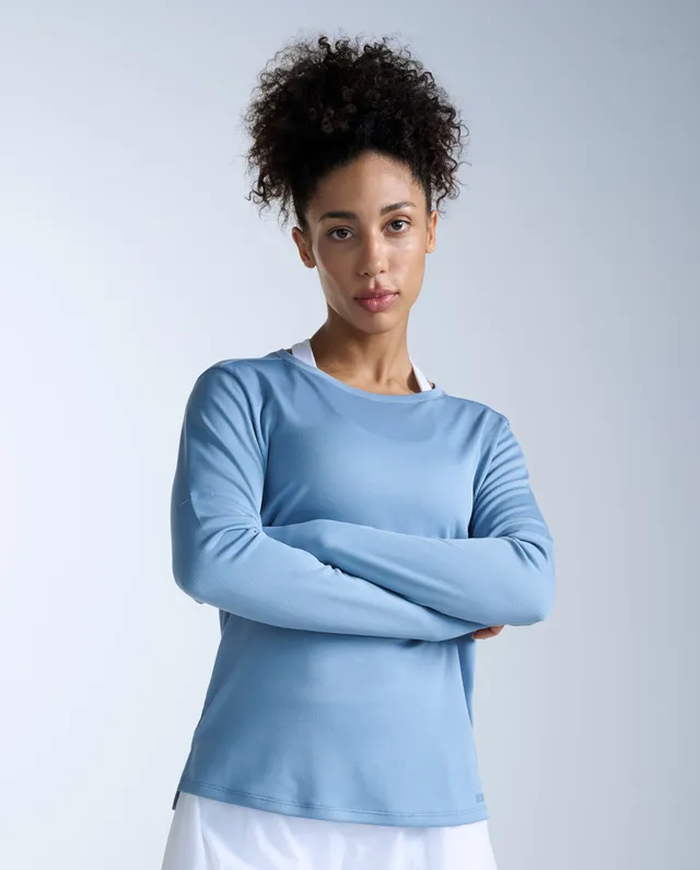 2xu-aero-langarm-laufshirt-damen-blue-shade-reflect image 1