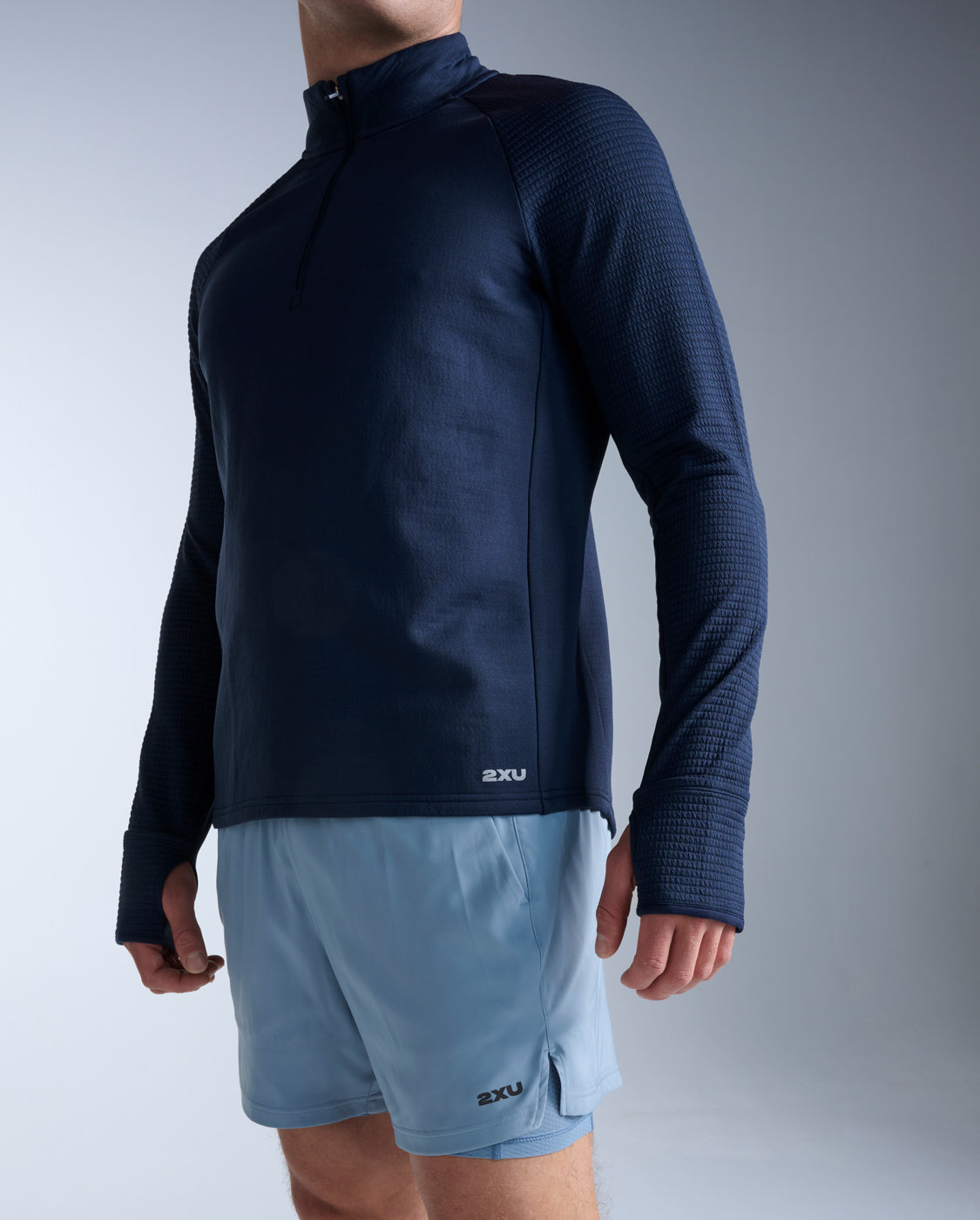 2xu-ignition-haptic-1-4-zip-laufshirt-midnight-silver image 2
