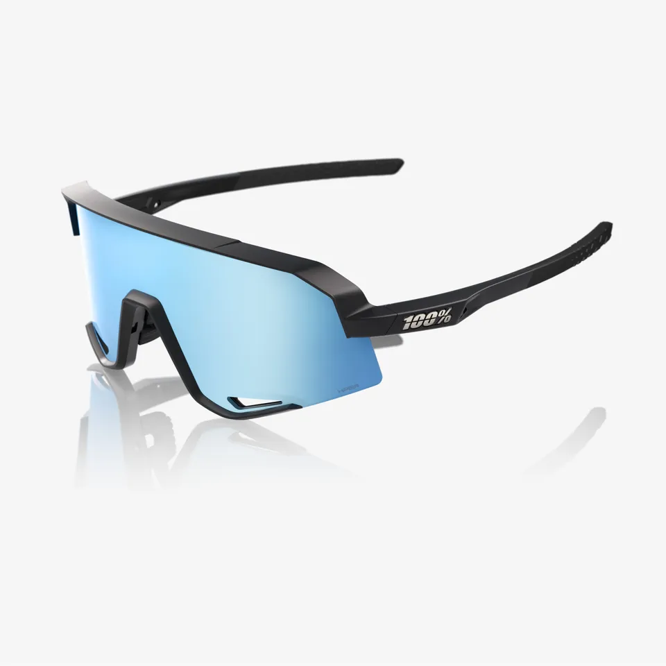 100-slendale-sonnenbrille-mattschwarz-blau-verspiegelt image 1