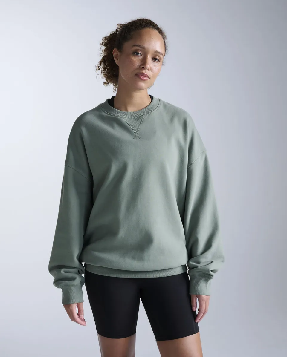 2xu-ez-oversized-organic-cotton-crew-sweatshirt-fern-bio-baumwolle image 1