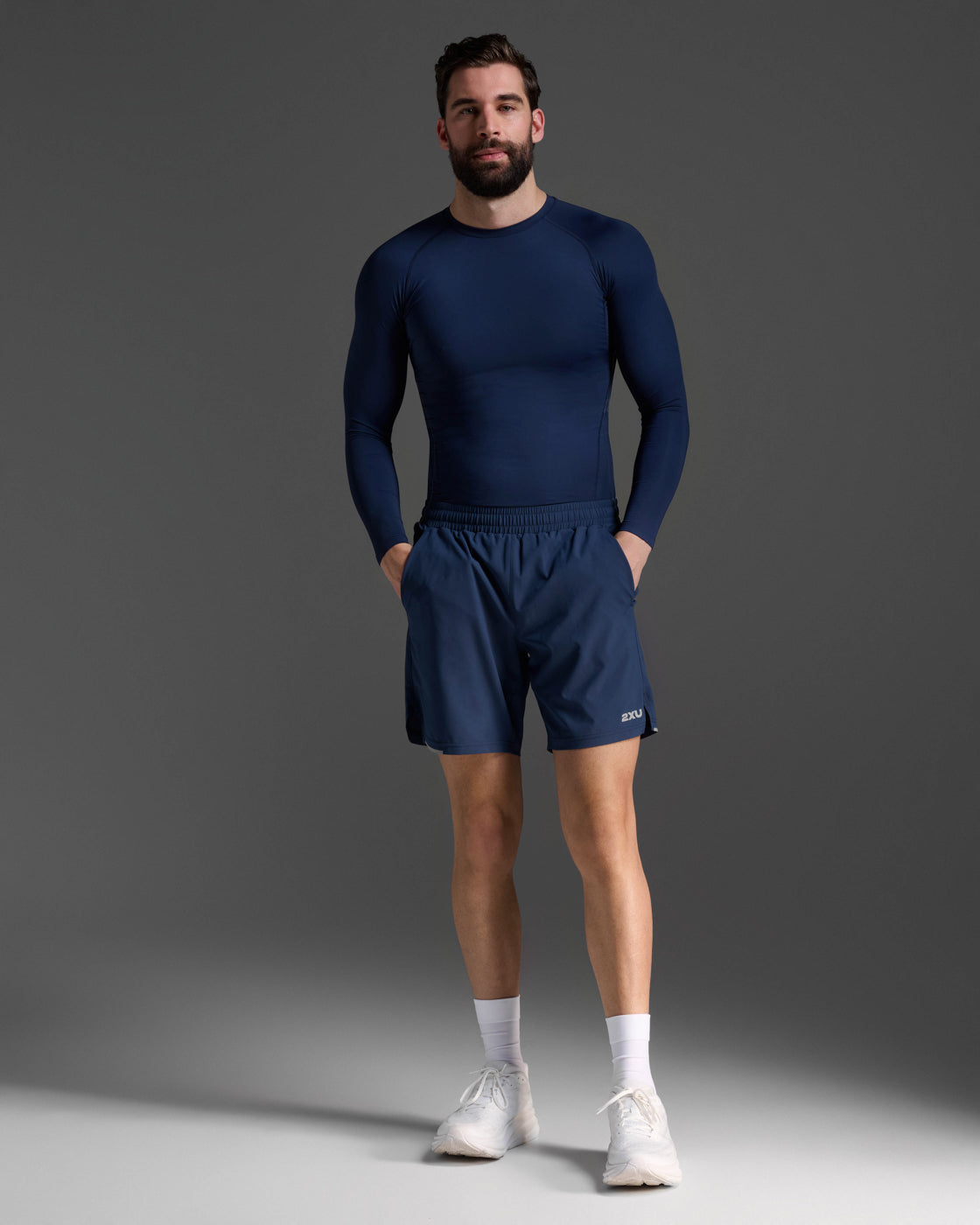 2xu-core-compression-long-sleeve-kompressionsshirt-navy image 3