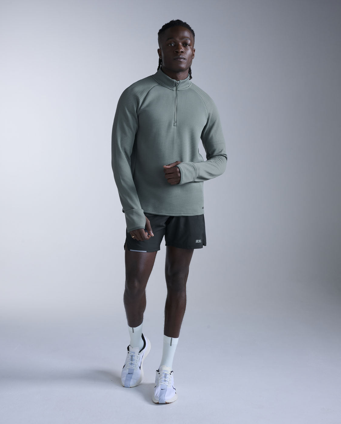 2xu-ignition-haptic-1-4-zip-laufpullover-herren-oliv-slim image 6