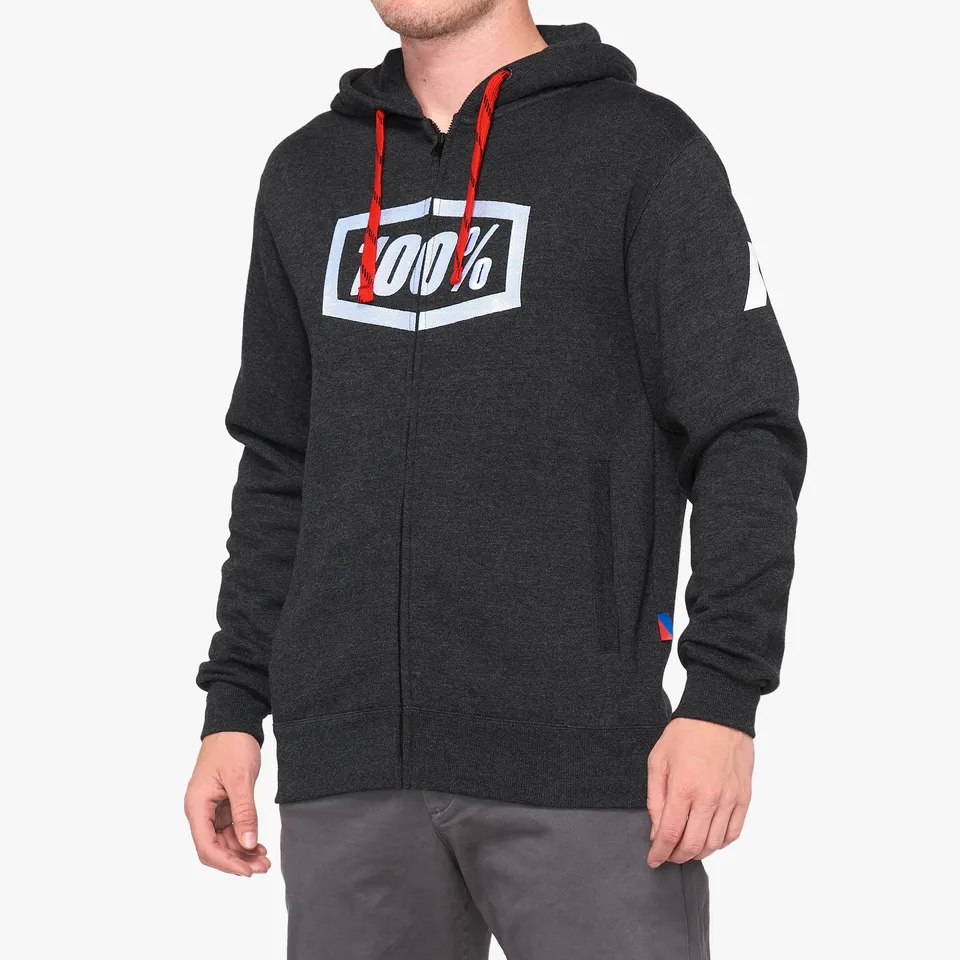 100-syndicate-zip-hoodie-fleece-schwarz-baumwolle image 1