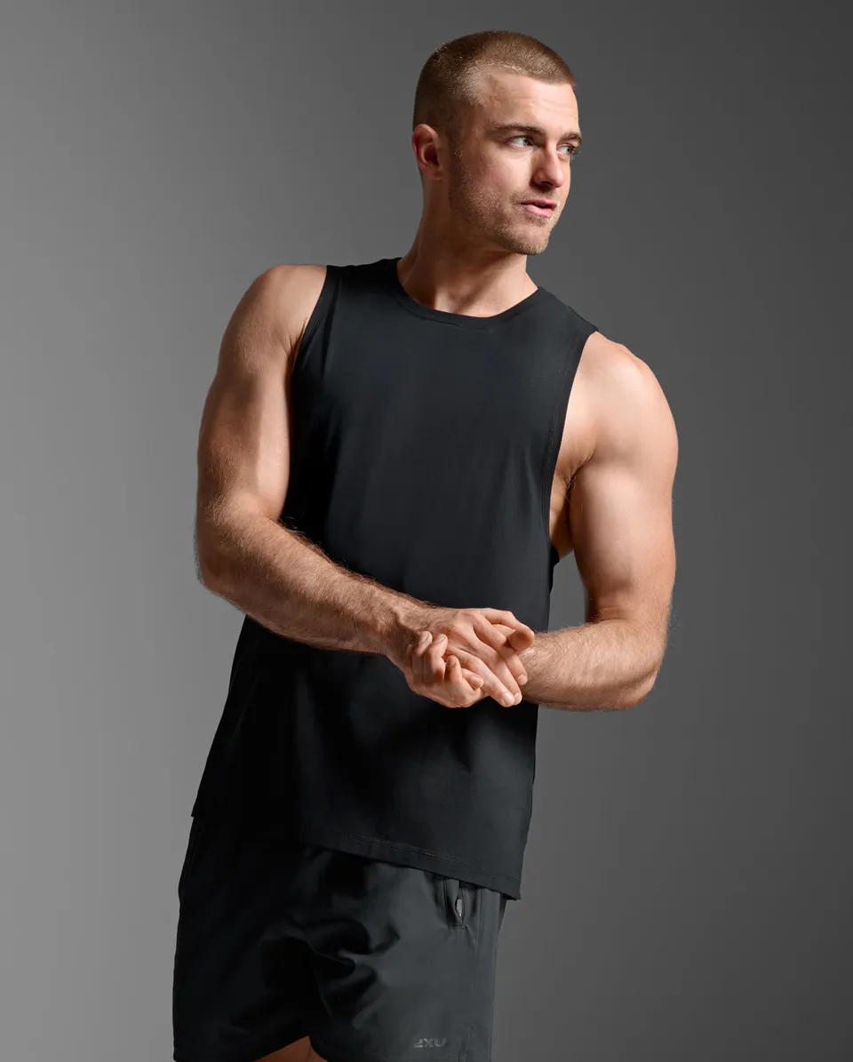 2xu-motion-cotton-flex-tank-top-herren-schwarz-baumwolle image 1