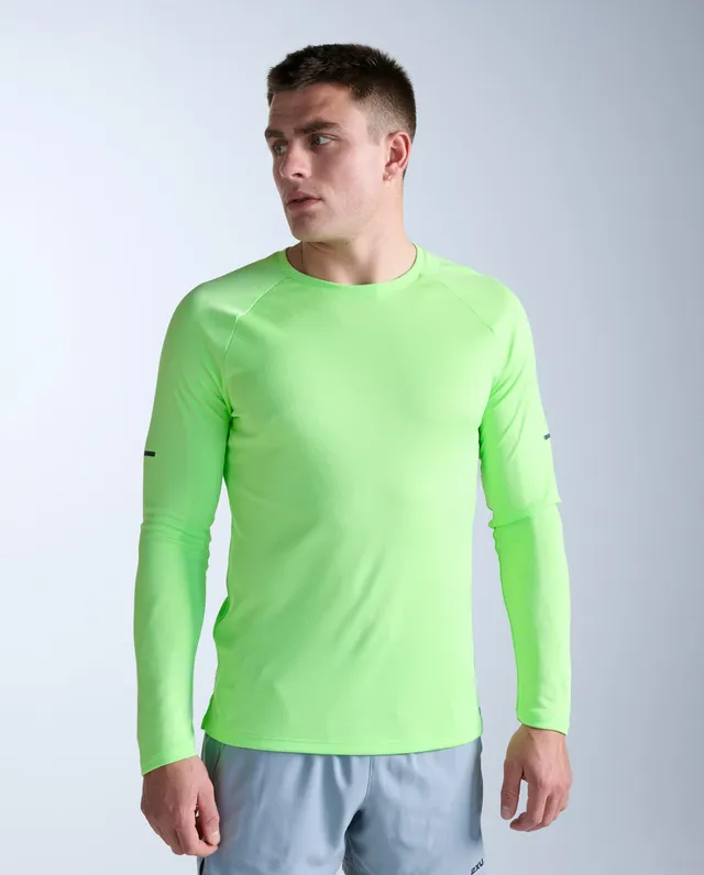 2xu-aero-long-sleeve-herren-laufshirt-lime-zest-langarm image 1