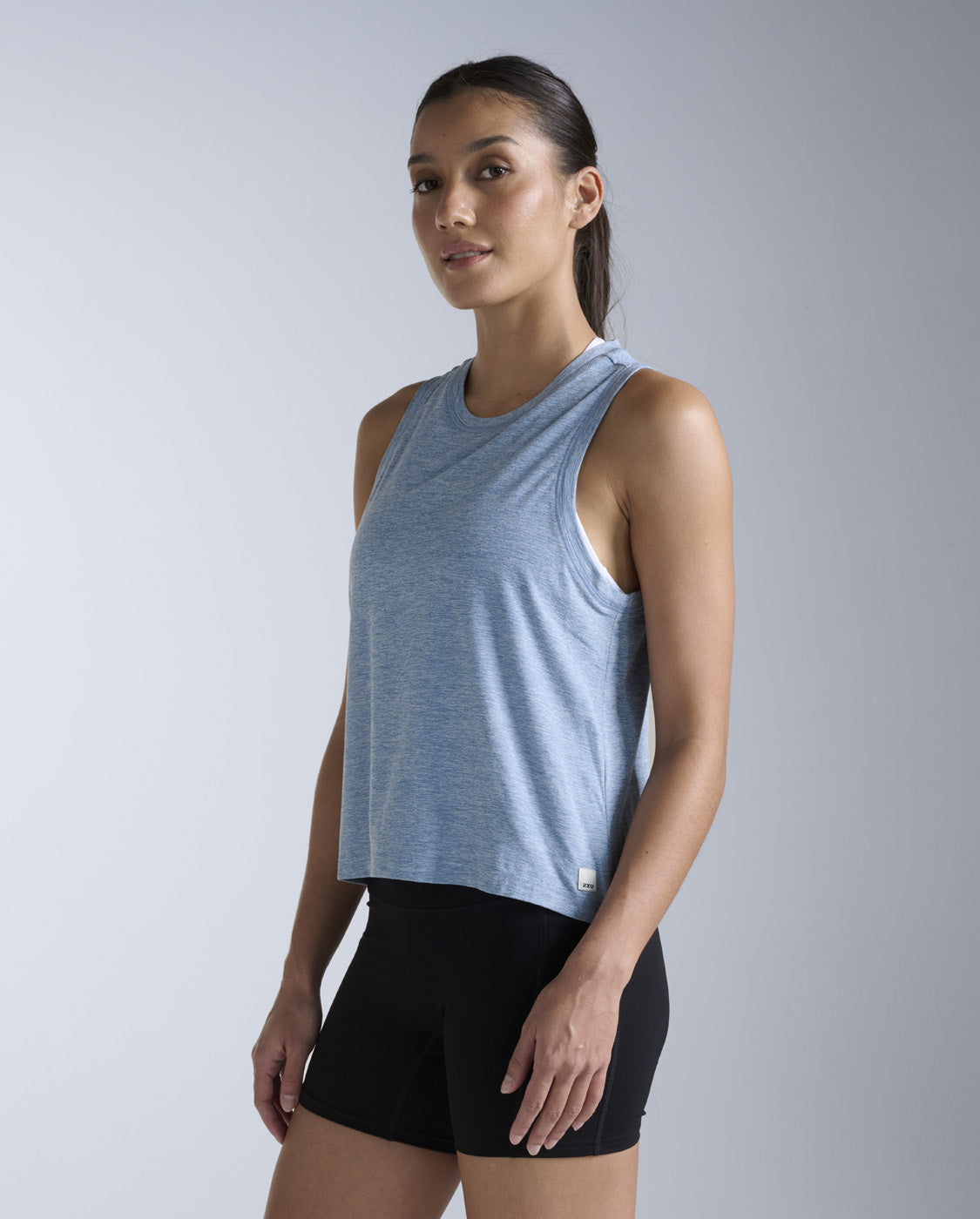 2xu-form-soft-jersey-relaxed-tank-top-damen-blue-shade-white-atmungsaktiv image 2