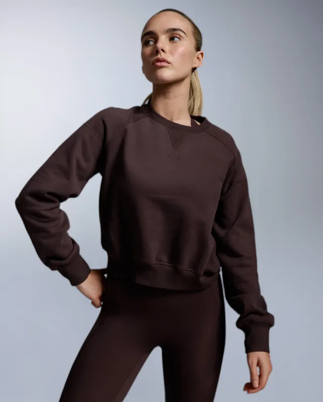 2xu-ez-organic-cotton-ribbed-crew-sweatshirt-damen-bark image 1