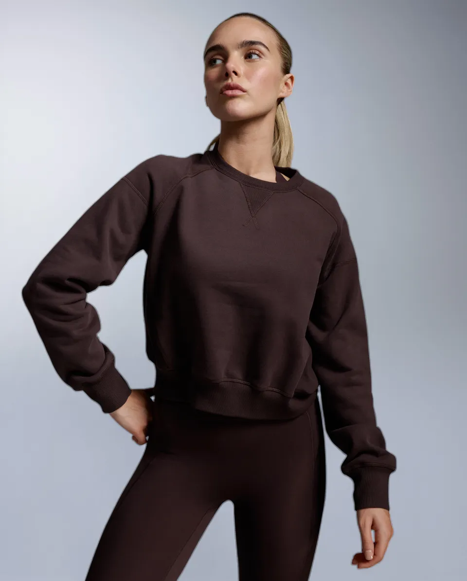 2xu-ez-organic-cotton-ribbed-crew-sweatshirt-damen-bark image 1