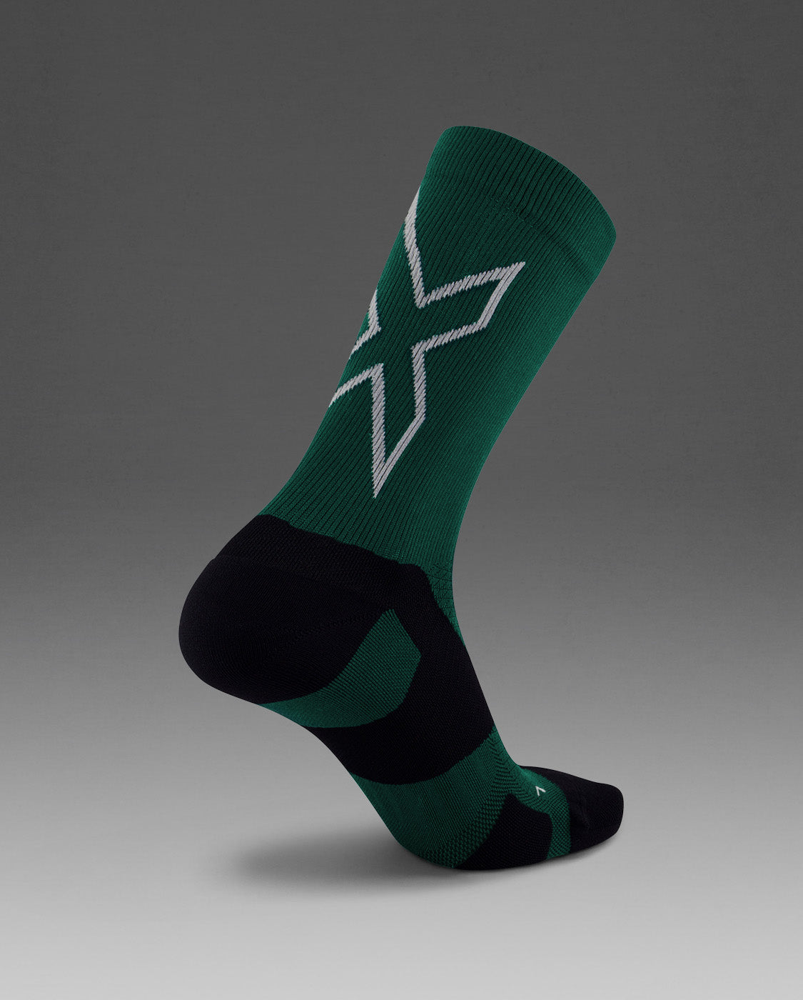 2xu-vectr-light-cushion-crew-socken-dark-moss-white image 4