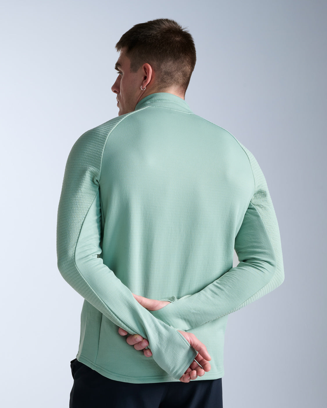 2xu-ignition-haptic-1-4-zip-laufshirt-eucalyptus-black image 3