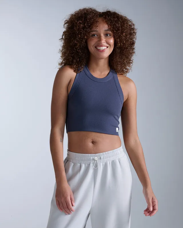 2xu-fluid-tencel-crop-tank-damen-schwarz-gerippt image 1