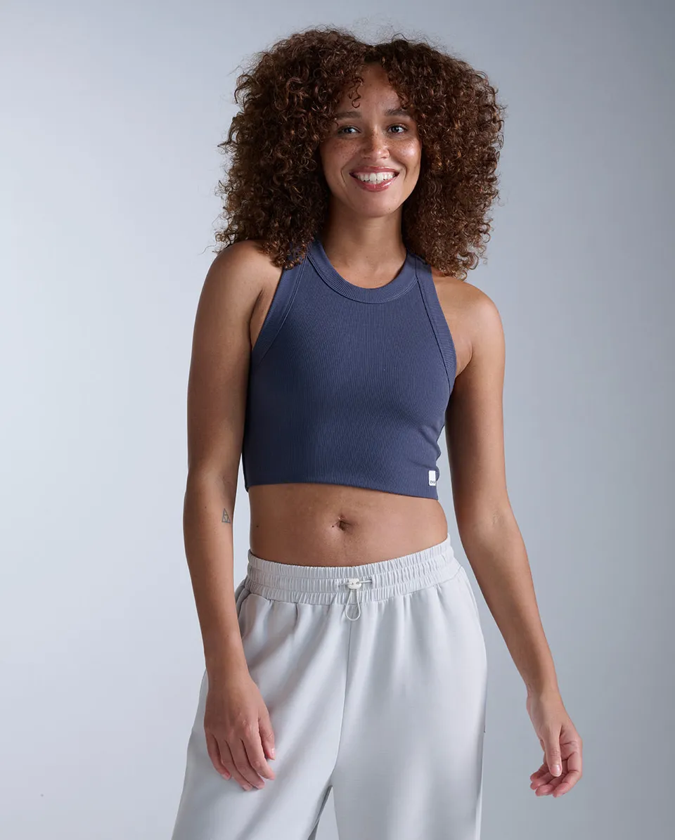 2xu-fluid-tencel-crop-tank-damen-schwarz-gerippt image 1