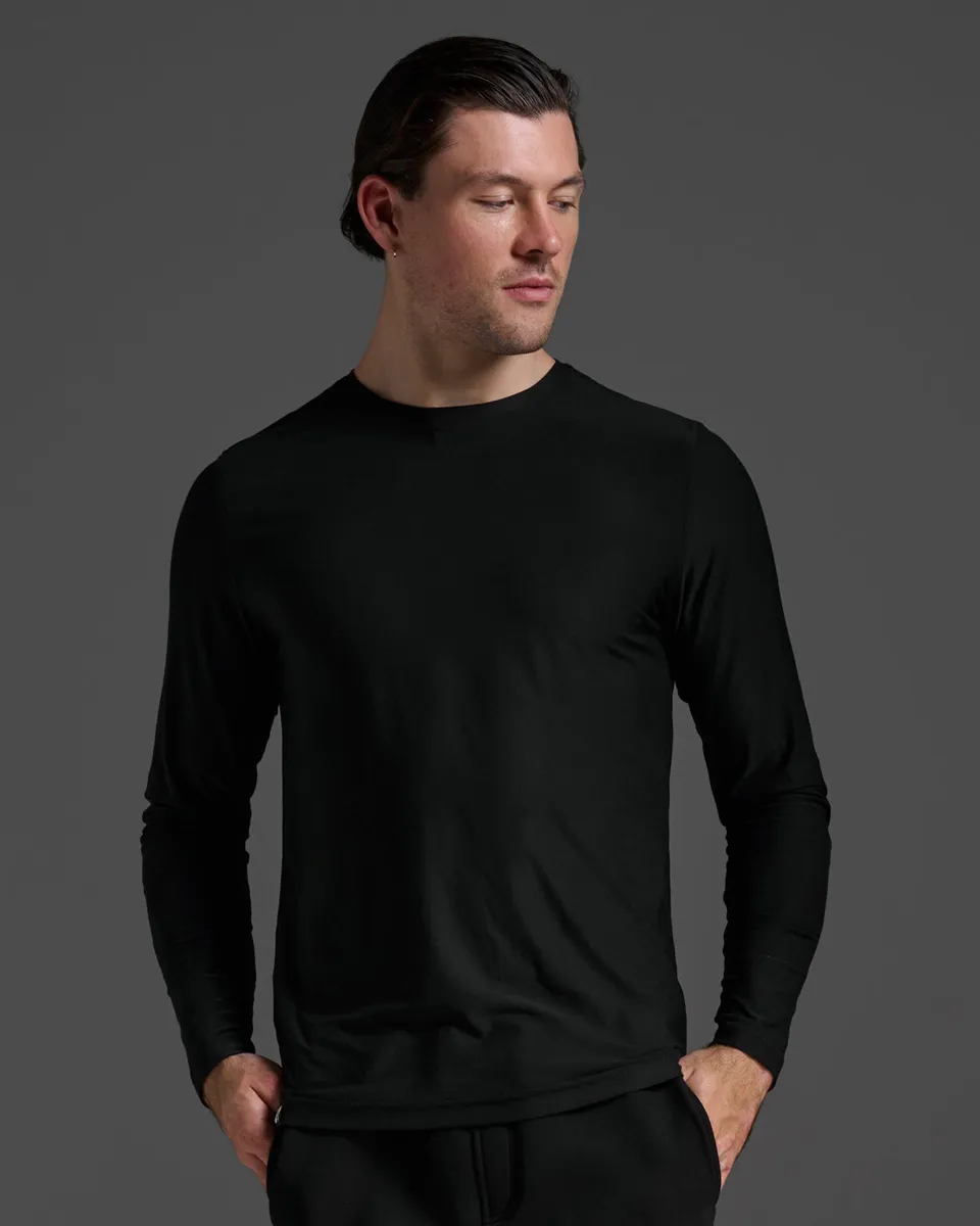 2xu-signature-long-sleeve-tee-langarmshirt-schwarz-atmungsaktiv image 1