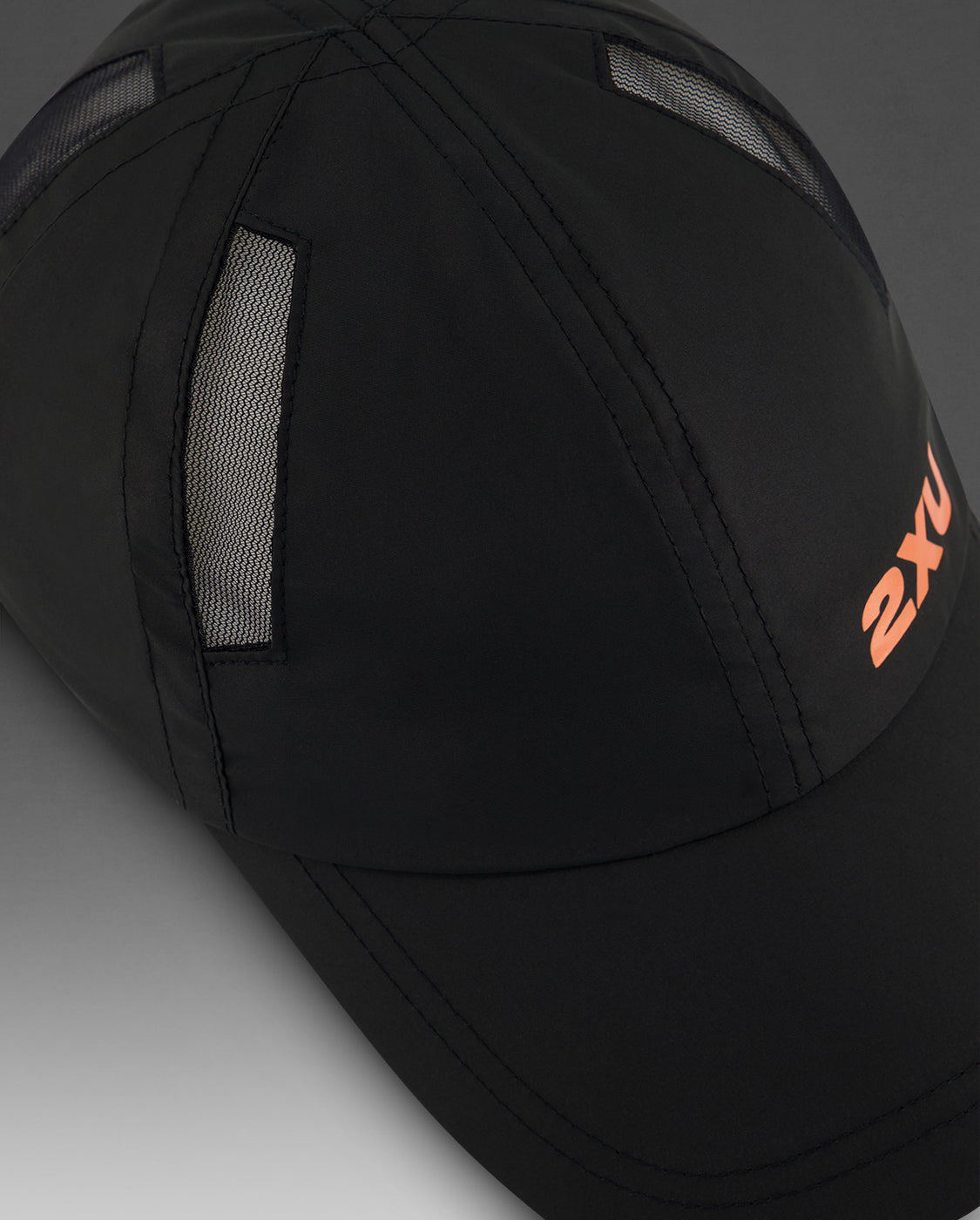 2xu-aero-run-cap-laufcap-black-solar-orange-unisex image 4
