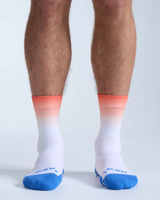2xu-vectr-light-cushion-crew-socken-nebula-blaze-nectarine image 1