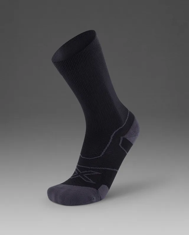 2xu-vectr-cushion-crew-socken-black-titanium-gepolstert image 1