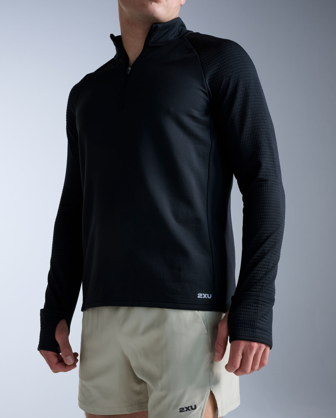 2xu-ignition-haptic-1-4-zip-laufshirt-herren-schwarz-reflektiv image 2