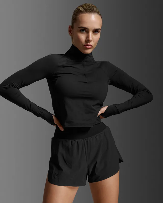 2xu-aero-waffle-1-2-zip-langarmtop-black-silver image 1