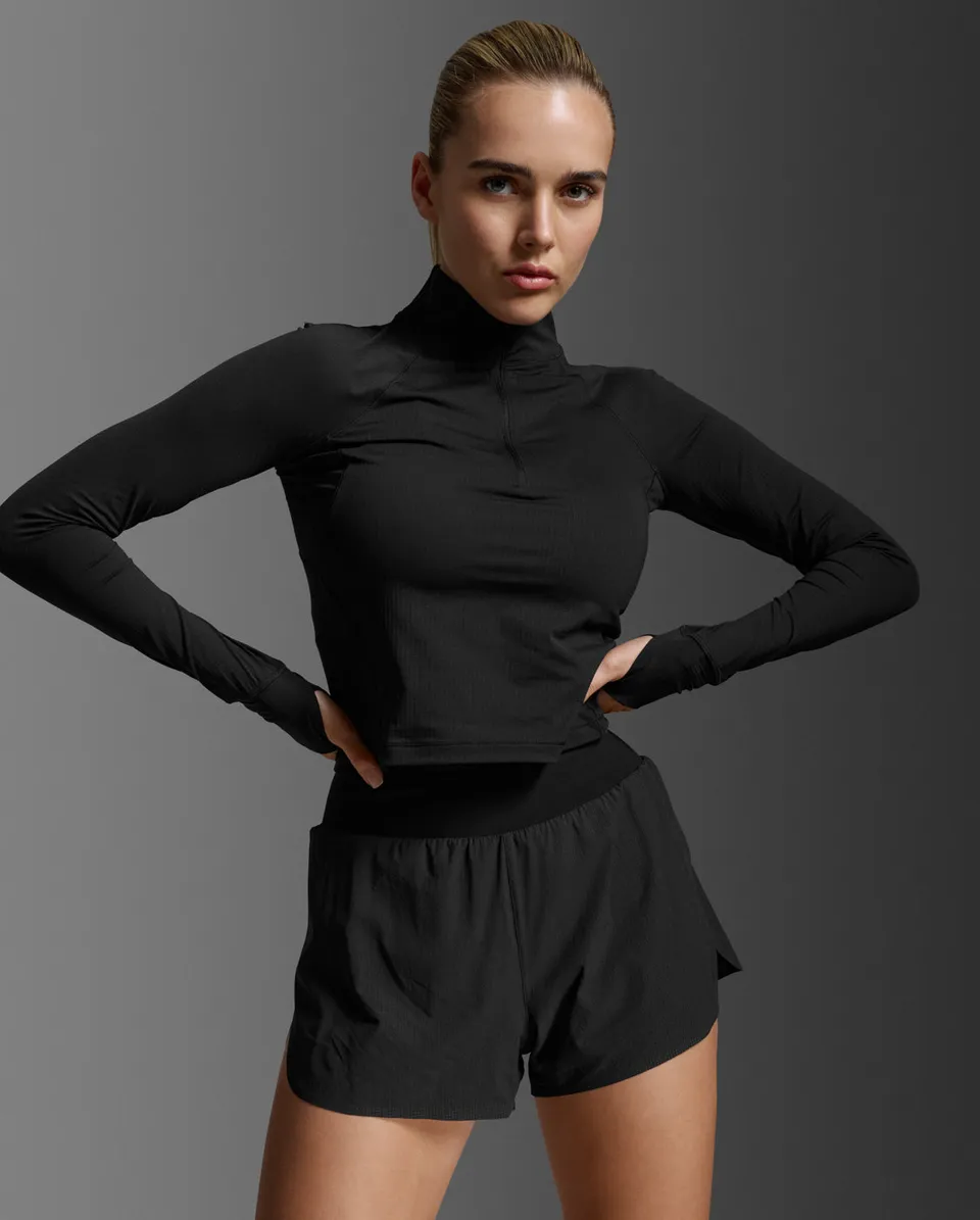 2xu-aero-waffle-1-2-zip-langarmtop-black-silver image 1