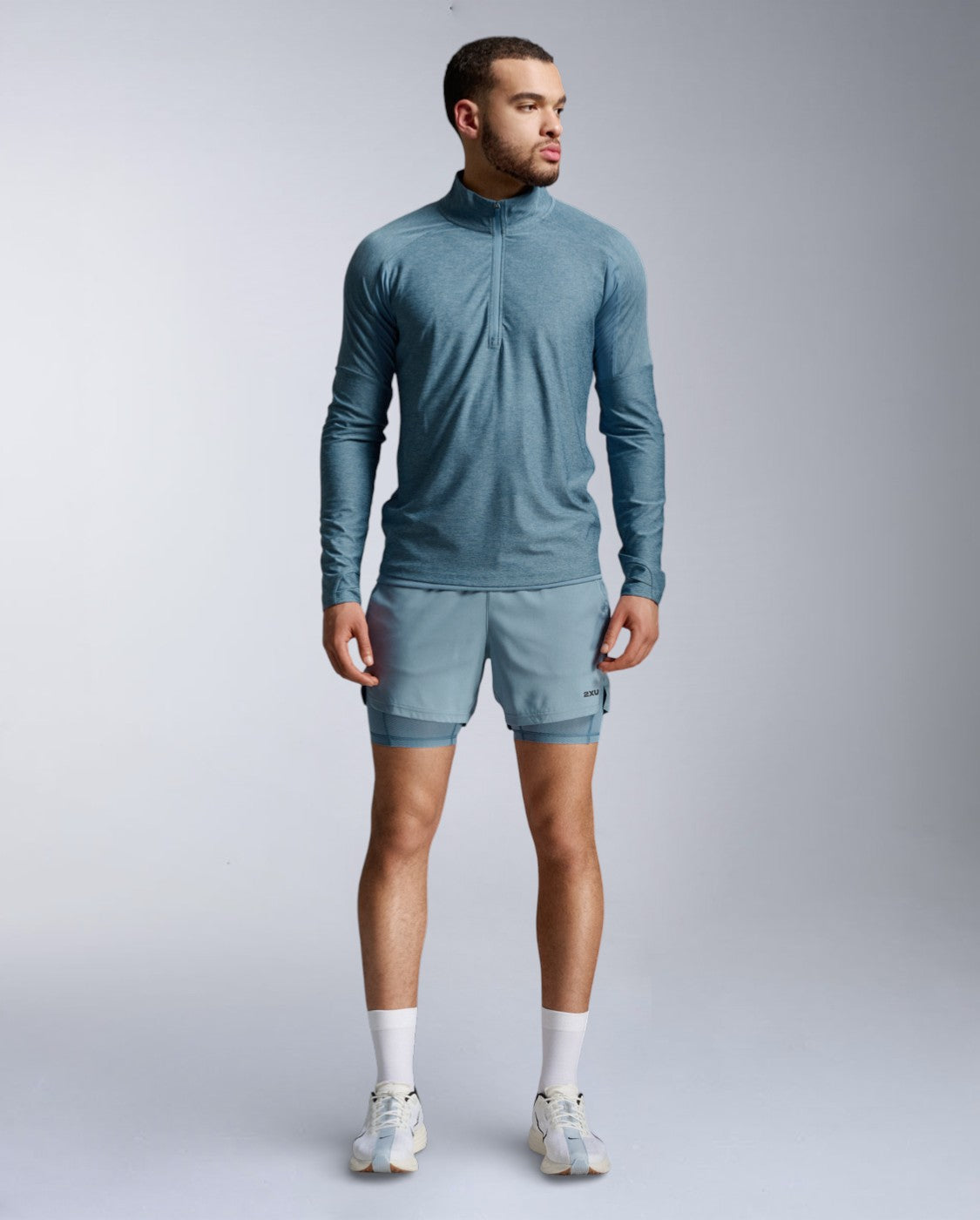 2xu-aero-1-2-zip-langarmshirt-blue-shade-reflective image 4