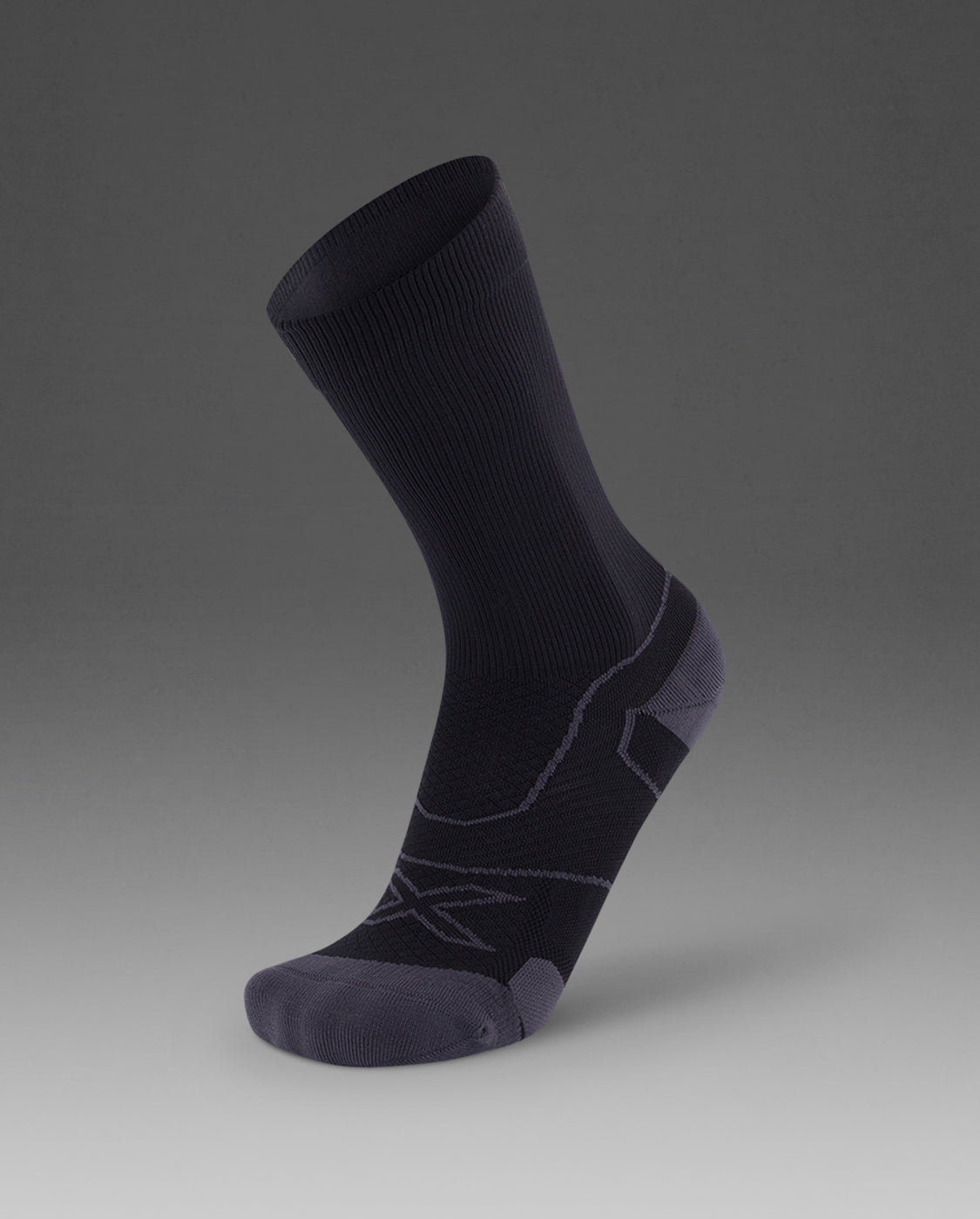 2xu-vectr-cushion-crew-socken-black-titanium-gepolstert image 1