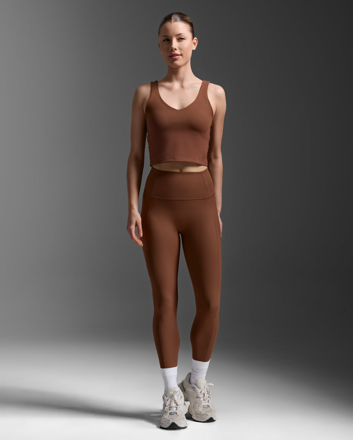 2xu-fluid-hi-rise-tights-damen-leggings-sepia image 3