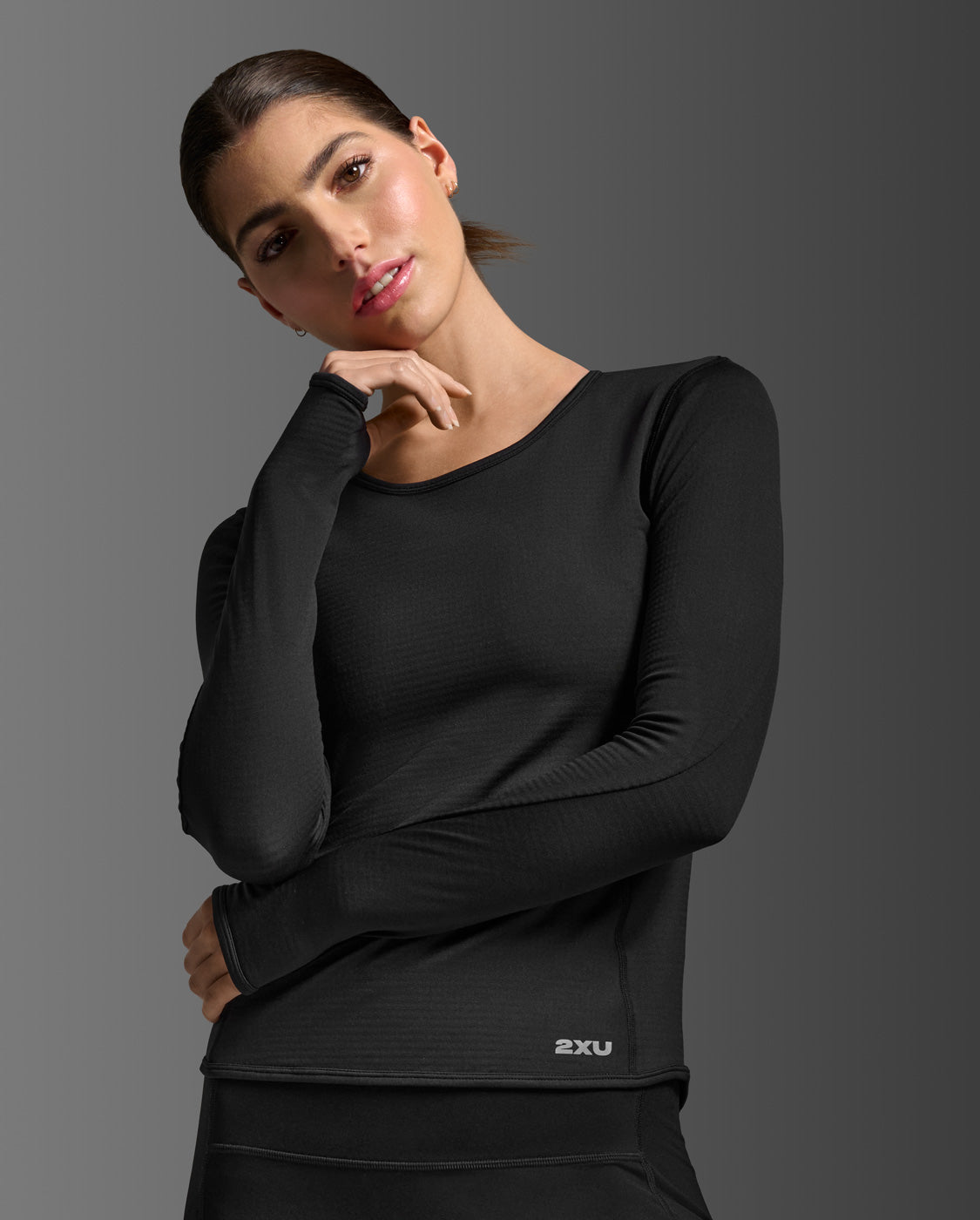 2xu-ignition-grid-base-layer-langarmshirt-schwarz-damen-thermo image 3