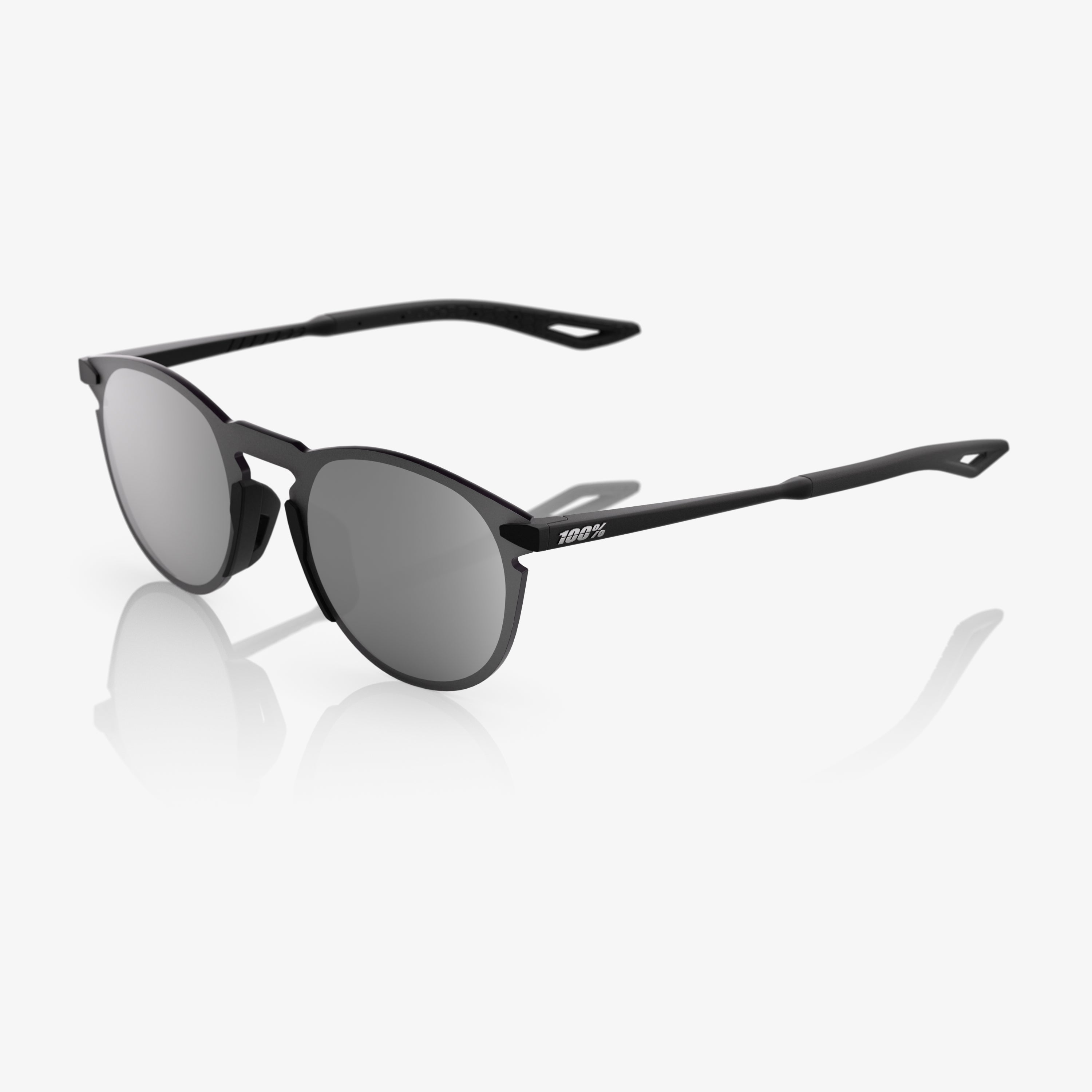 100percent-legere-round-sonnenbrille-matte-black-silver-mirror image 1