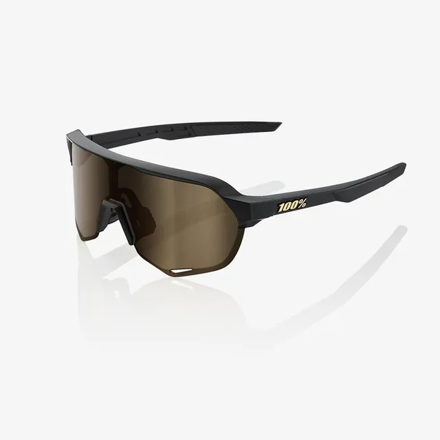 100-s2-sportbrille-matte-black-soft-gold-mirror image 1