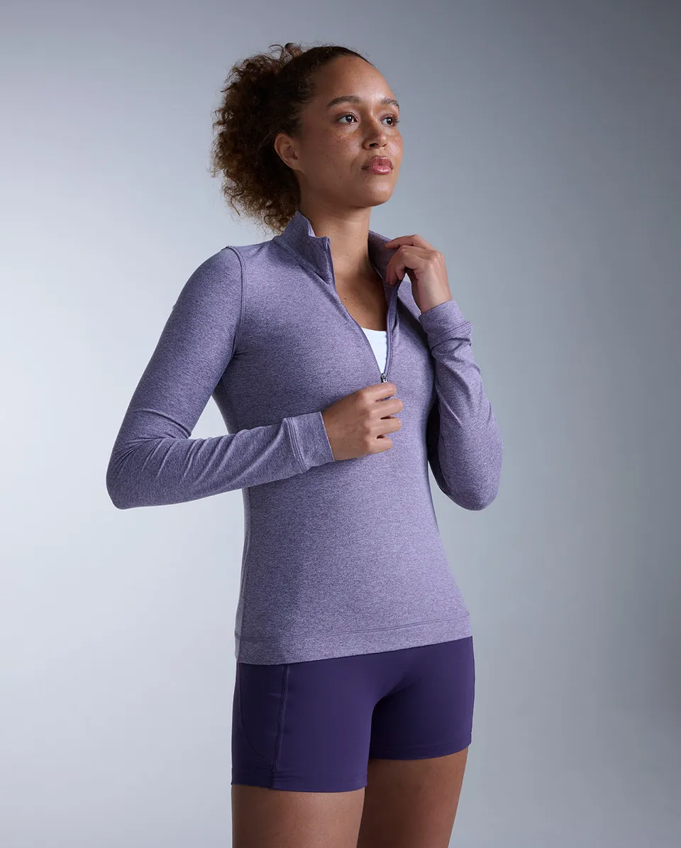 2xu-flex-1-2-zip-long-sleeve-langarmshirt-dusted-grape-damen image 1