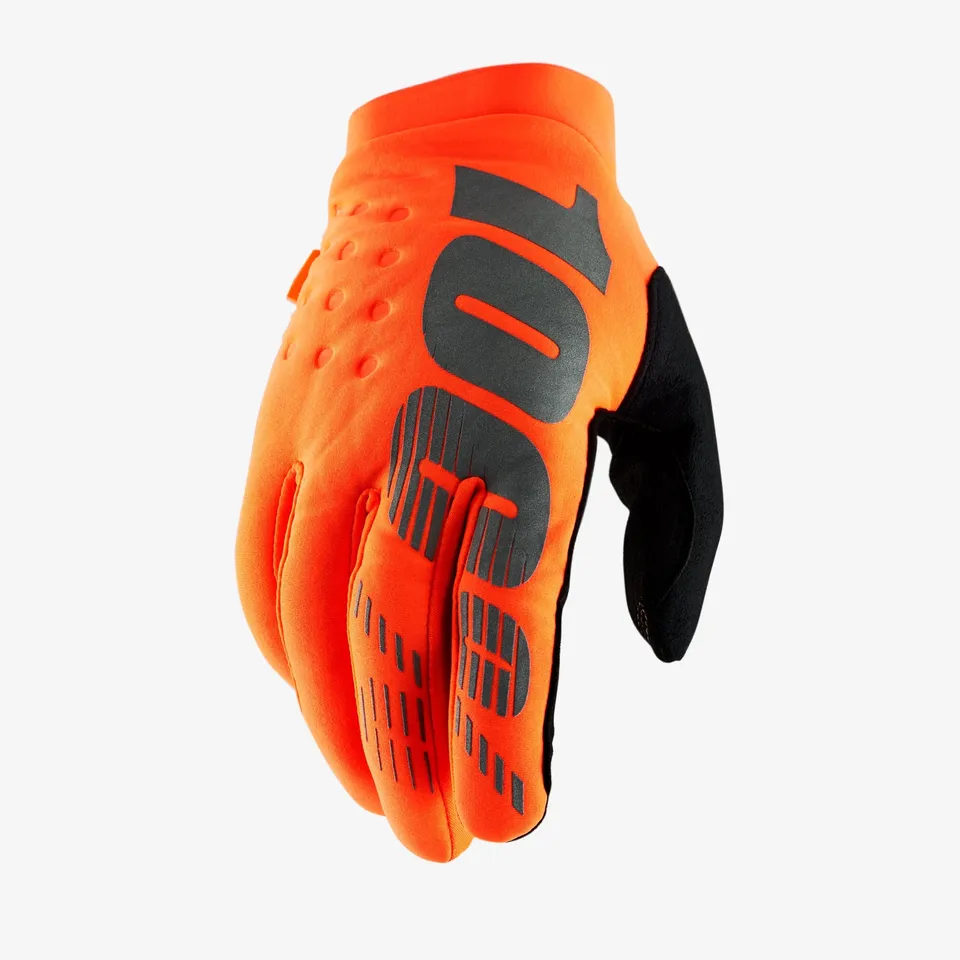100-brisker-handschuhe-fluo-orange-schwarz image 1