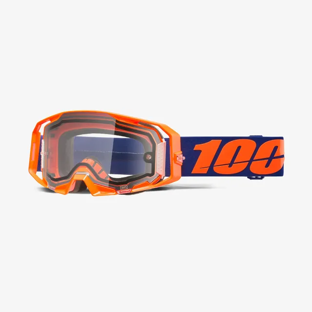 100-armatic-enduro-moto-brille-neon-orange-clear image 1