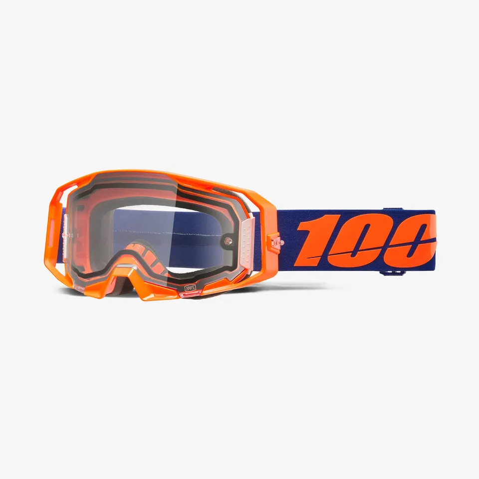 100-armatic-enduro-moto-brille-neon-orange-clear image 1