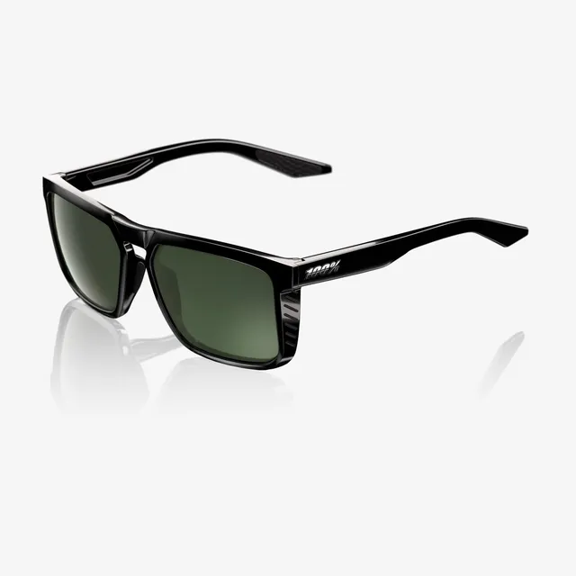 100-renshaw-polished-black-sonnenbrille-grey-green image 1