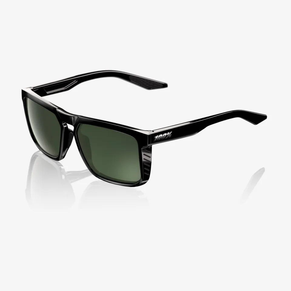 100-renshaw-polished-black-sonnenbrille-grey-green image 1