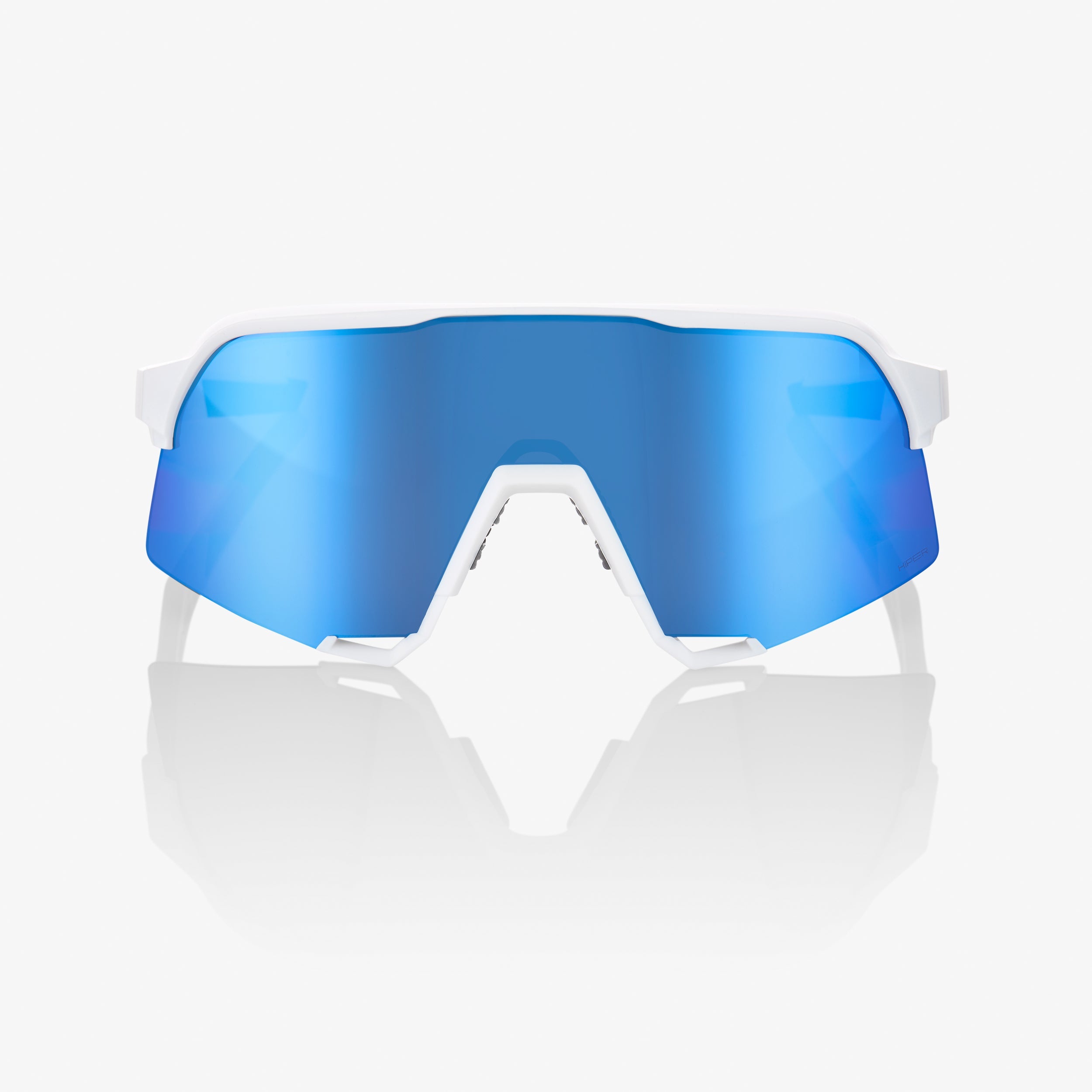 100-s3-matte-white-hiper-blue-sportbrille-verspiegelt image 2