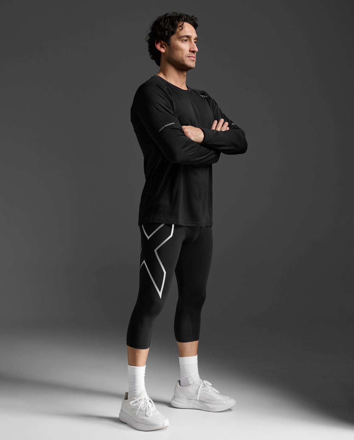 2xu-core-compression-3-4-tights-herren-schwarz-silber image 2