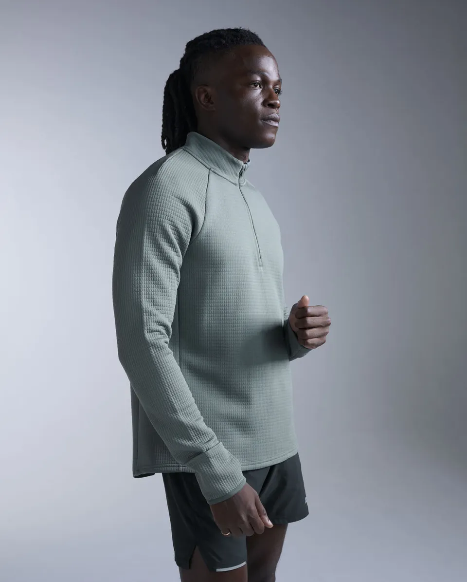 2xu-ignition-haptic-1-4-zip-laufpullover-herren-oliv-slim image 1