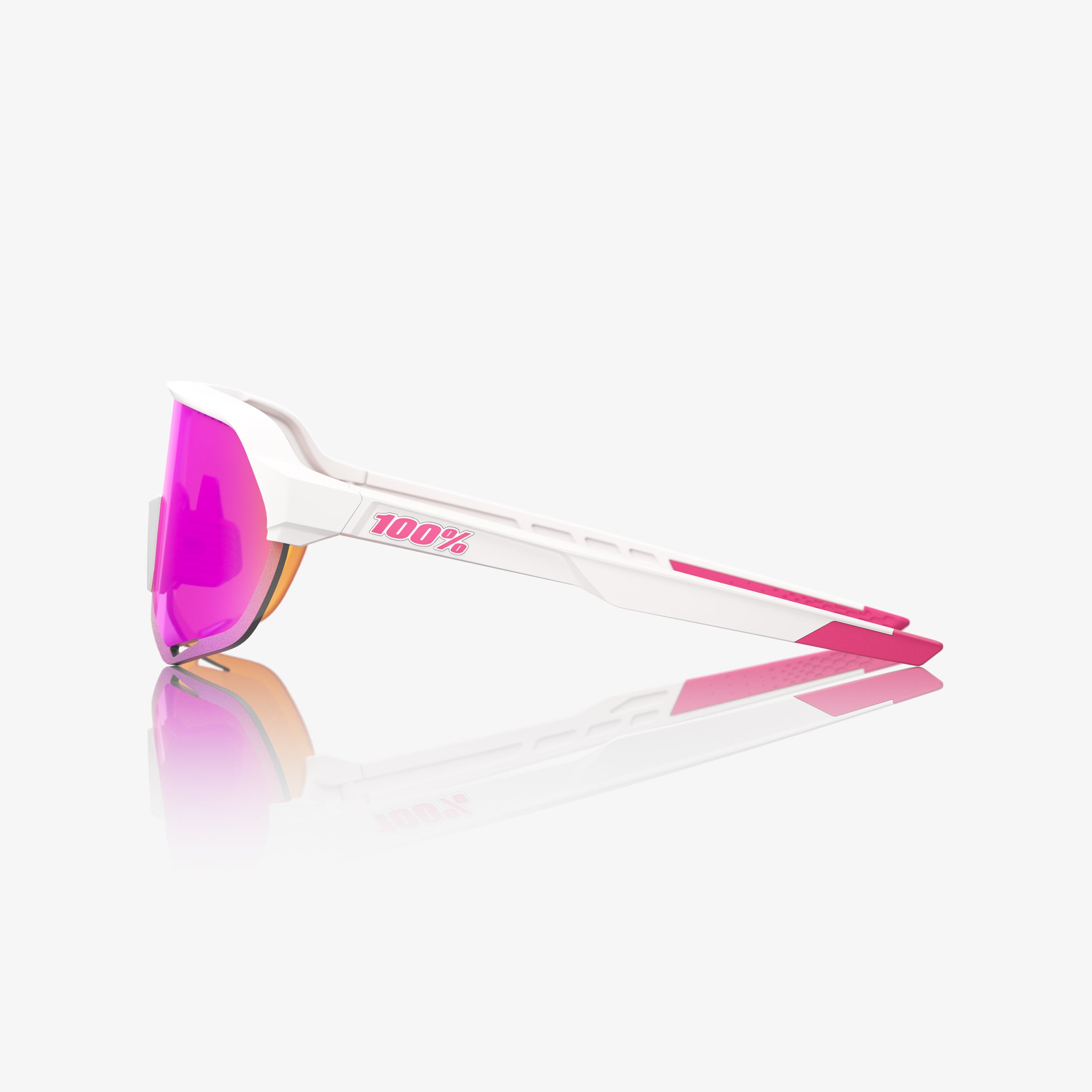 100-s2-sportbrille-matte-white-pink-hiper-mirror image 3