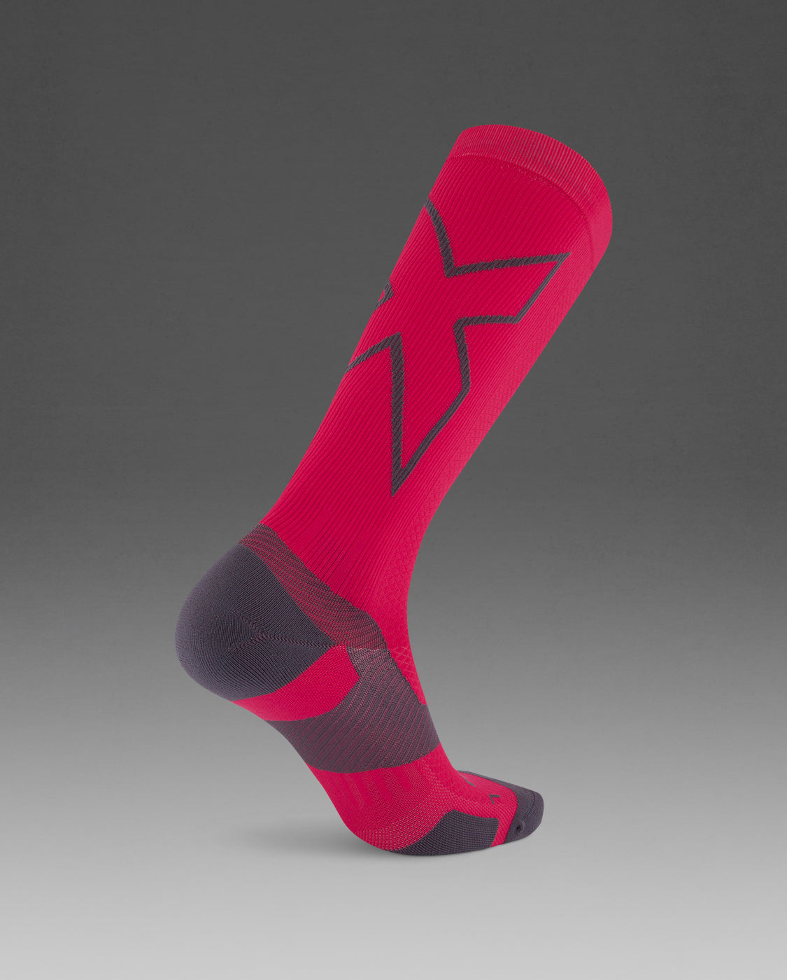 2xu-vectr-light-cushion-kompressionssocken-hot-pink-grey image 3
