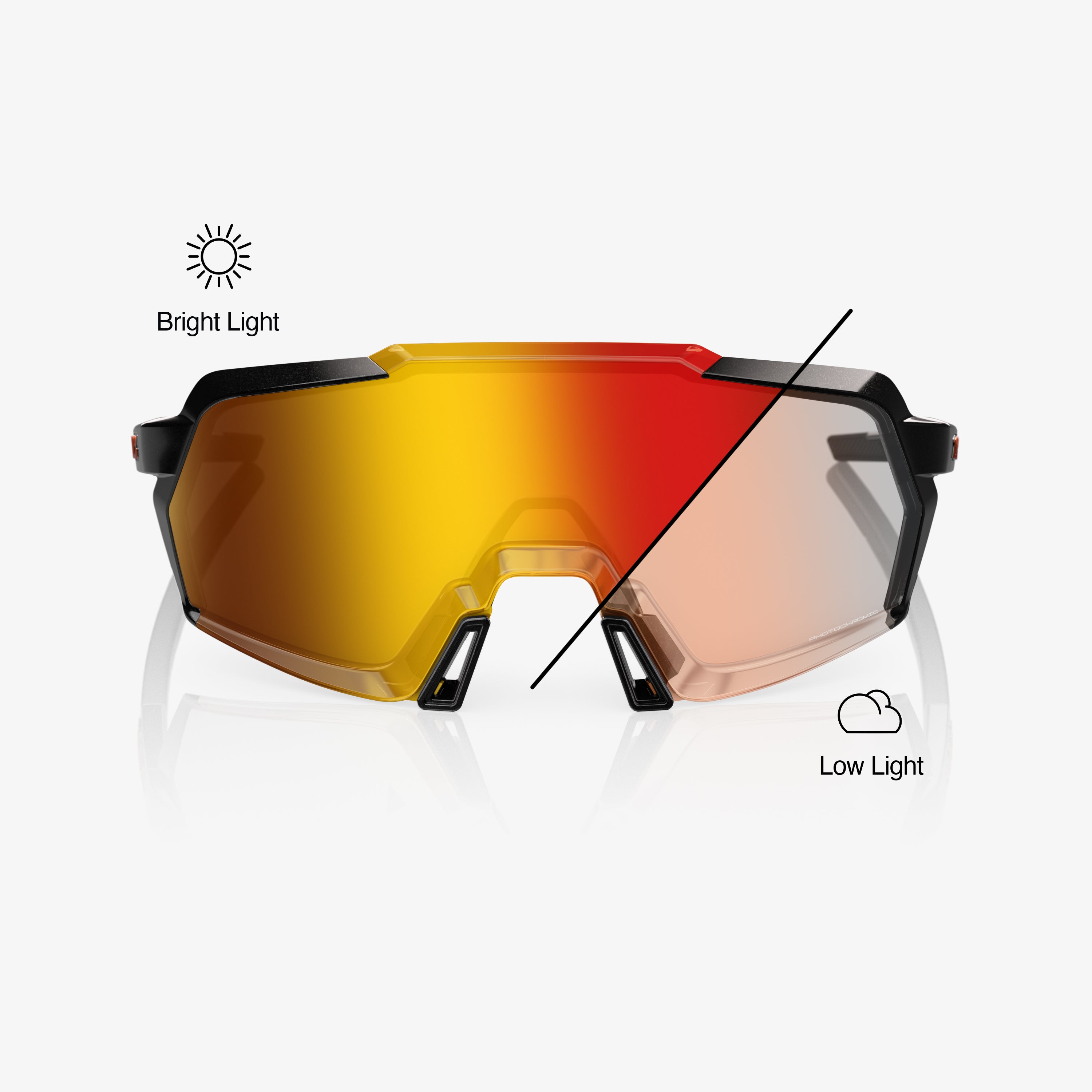 100percent-korbin-sportbrille-black-orange-flash-photochrom image 2