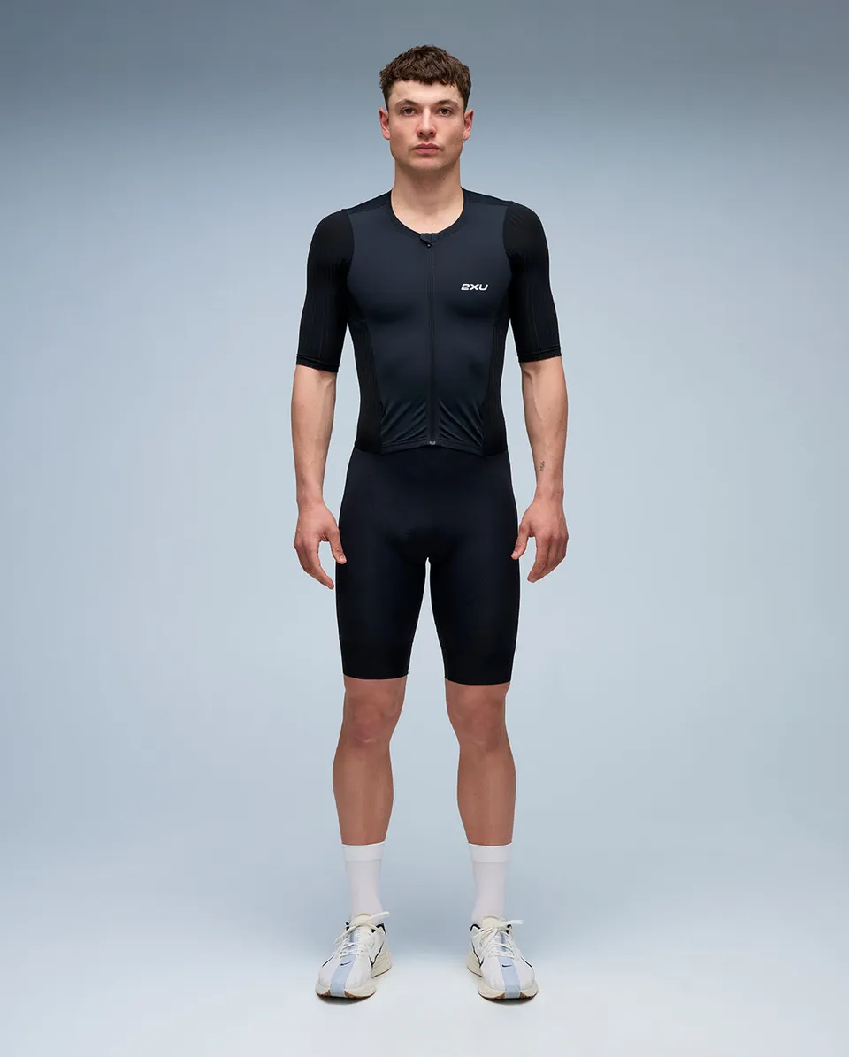 2xu-aero-sleeved-trisuit-herren-triathlonanzug-schwarz image 1